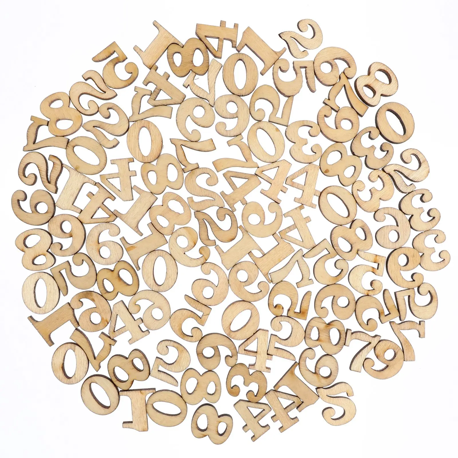 

Wooden Numbers Crafts Premium Quality Natural Material Projects Decorative naments Kids Education Math Ability Wooden Slices