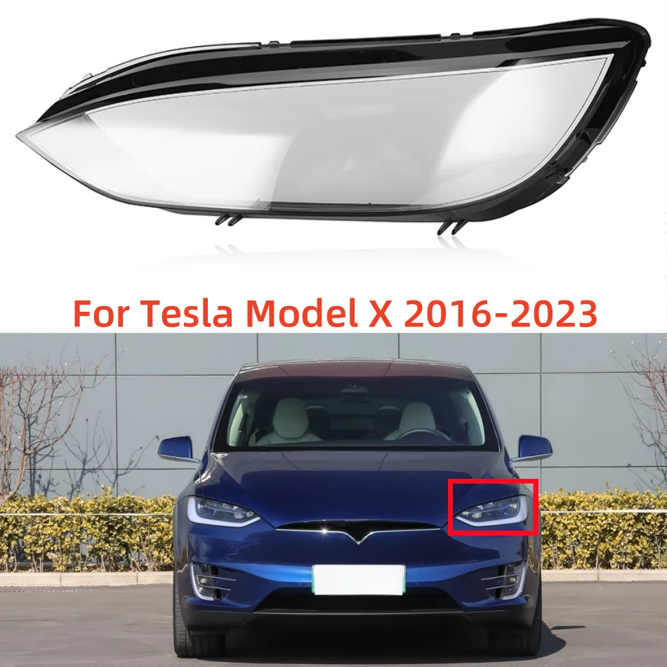 For Tesla Model X 2016 to 2023 Car Accessory Products Headlights Glass Replace The Original Lens