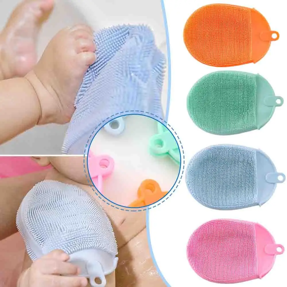 1pcs TPE Soft Hair Bath Brush Non-Slip Remove Dead Fruit Dishwashing Gloves Dirt Household Bathroom Cleaning Skin Products E3H3