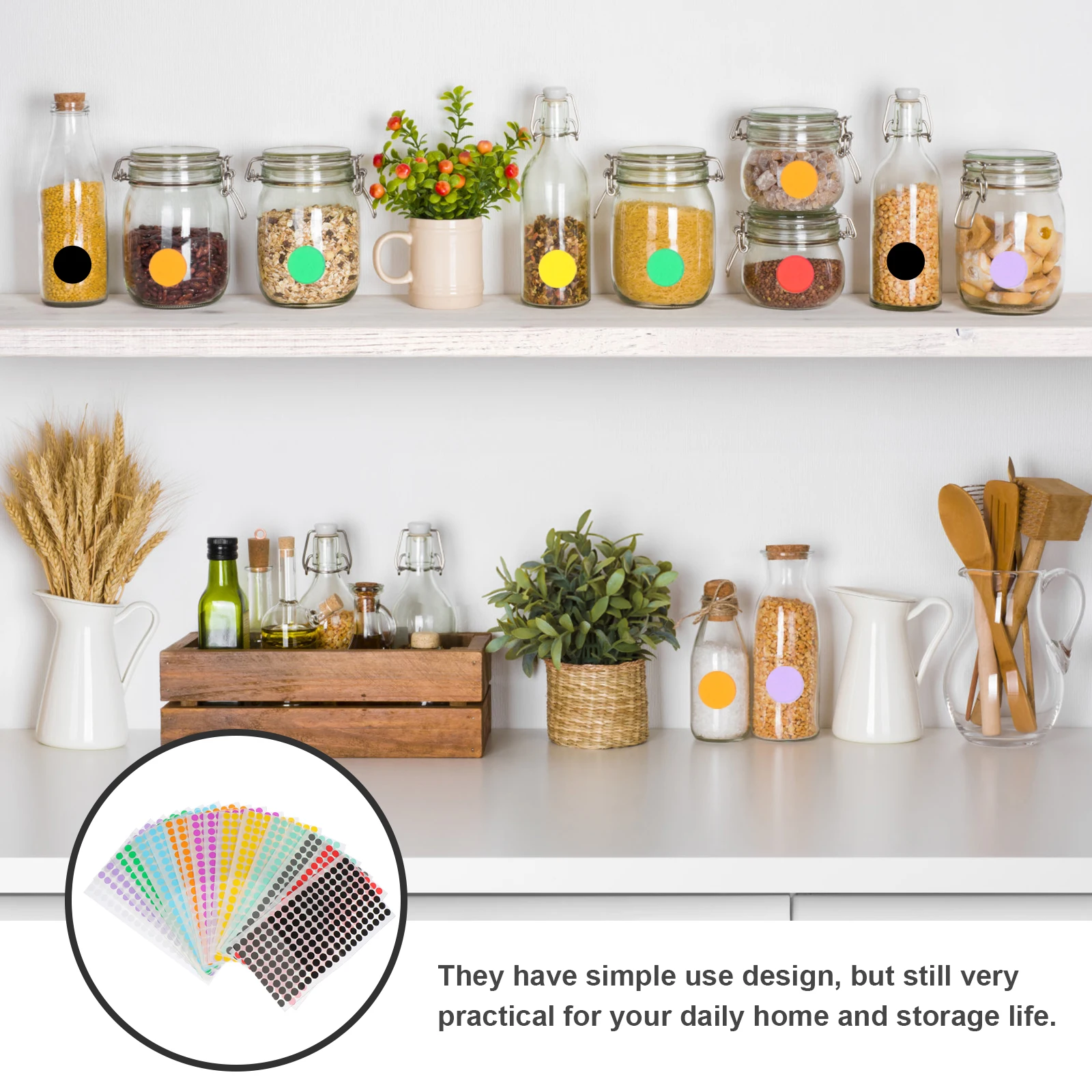 

Round Label Sticker Self Adhesive Small Dot Marking Paper 18 Sheets Classification Practical Use Home Storage ganization