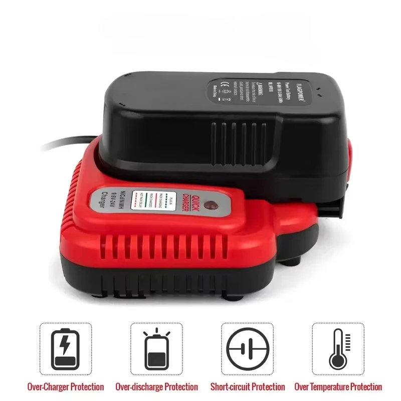 Adatto per Black & Decker BDFC240 Caricabatterie 9.6V-24V NICD/NIMH Batteria al nichel Caricatore per utensili elettrici Caricabatteria di ricambio