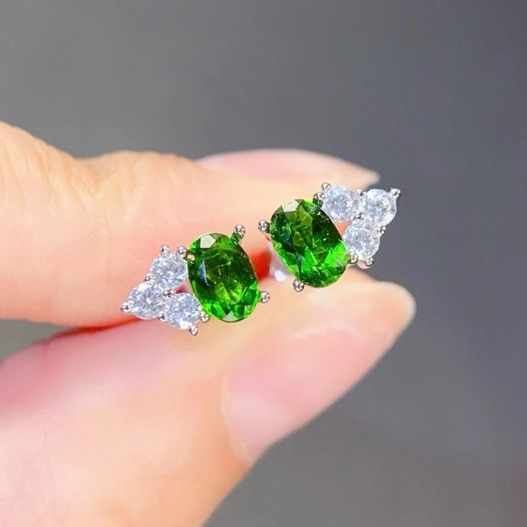 

Серьги из серебра 925 пробы с натуральным сапфиром 4x6 мм, простой минималистичный стиль, гипоаллергенные, для повседневной носки, изящный подарок для нее