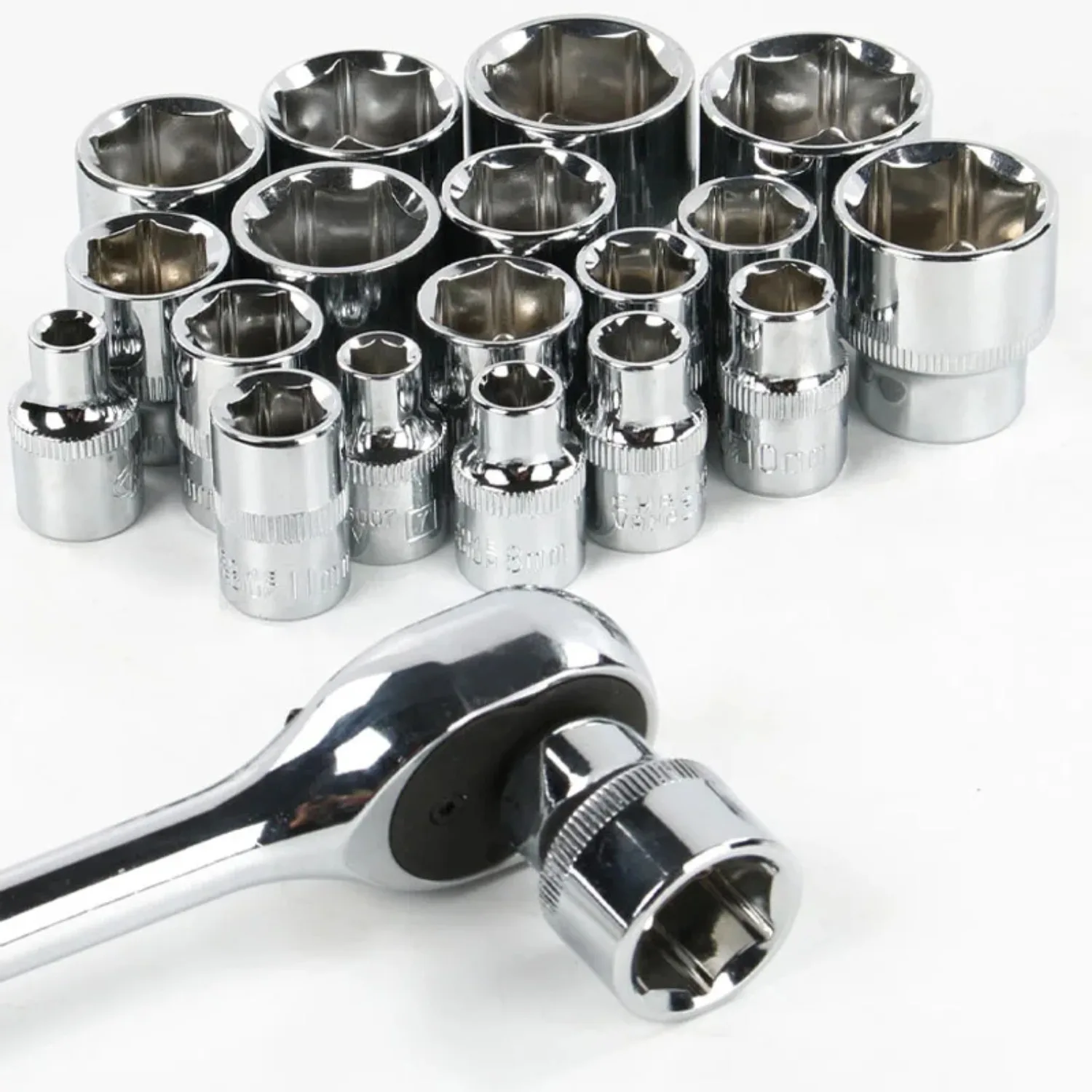 3/8-Zoll-Sechskant-Steckschlüsselbit 6-24 mm, 6-Punkt-Steckschlüssel für Elektrowerkzeuge, CRV-Schraubenschlüssel, Ratschenschlüssel, Mutternschlüssel – Detail 2