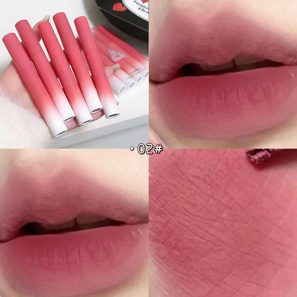 Lipstick Lip Gloss Set Waterproof Non-Stick Cup Liquid Lip Lipstick Velvet Gloss Lipstick Not to Lip Lip Glaze Care Fade Ea J6J9