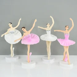 3Pcs Pink Dancing Ballerina Girl Figurine Ballerina Girl Collection Playset Doll Toy Ballerina Girl Dollhouse Cake Topper Decor