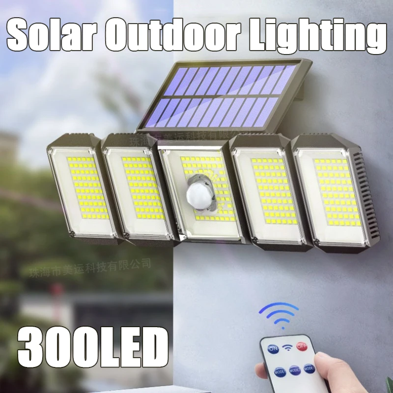 

New Solar Wall Lights Human Sensing Courtyard Lantern LED Rotating Small Street Lamps Garage Entrance Basketball Court Lightings