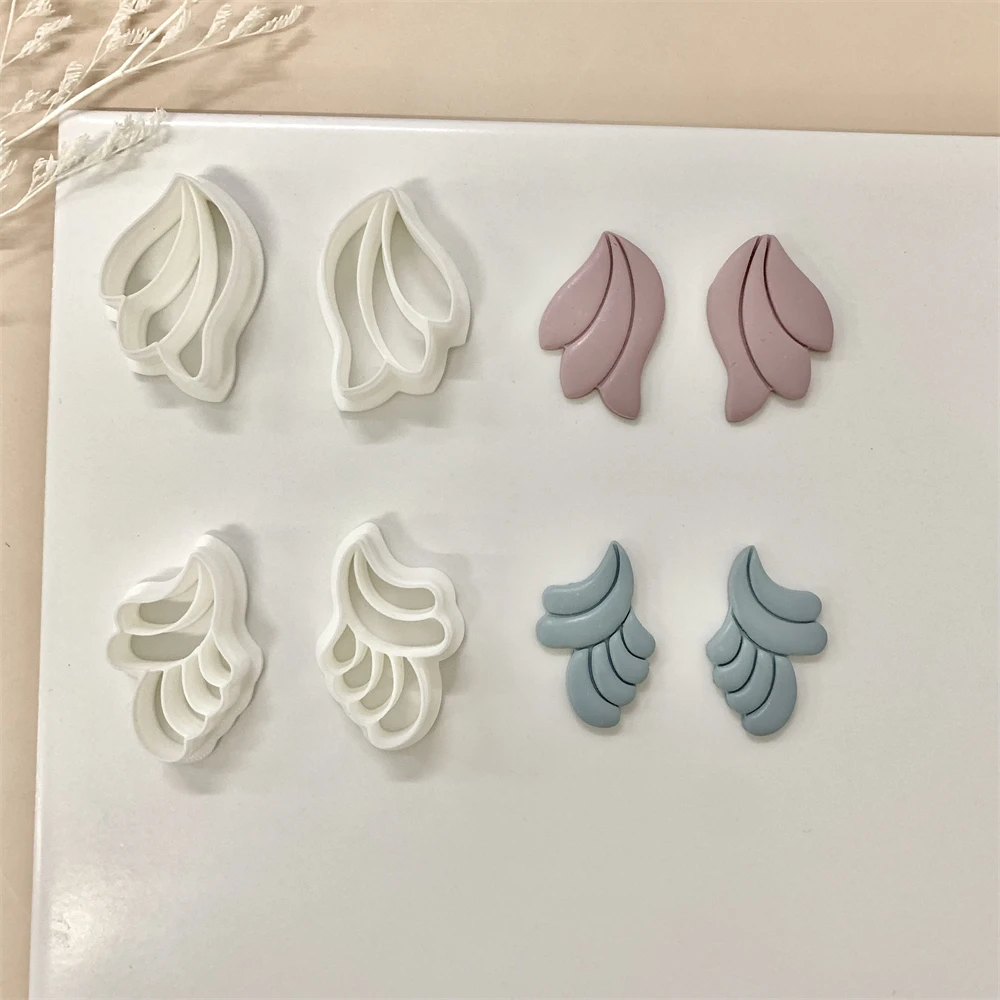 Blütenblatt feder förmige Polymer Clay Cutter unregelmäßige geometrische Ton formen DIY Ohrringe Schmuck Anhänger hand gefertigte Werkzeuge – Detail 2