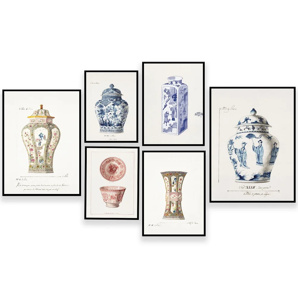 Vintage chinoiserie print, watercolor vase, still life image of Tibet, woman playing a flute, garden art, chinoiserie vase poste