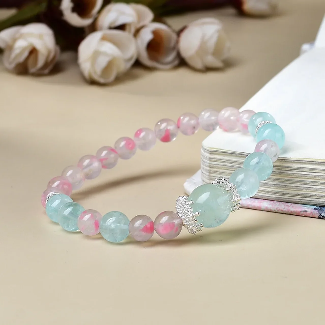 

Green Fluorite Duobao Bracelet, Women's Light Luxury Fashion Lucky Bracelet, Holiday Gift