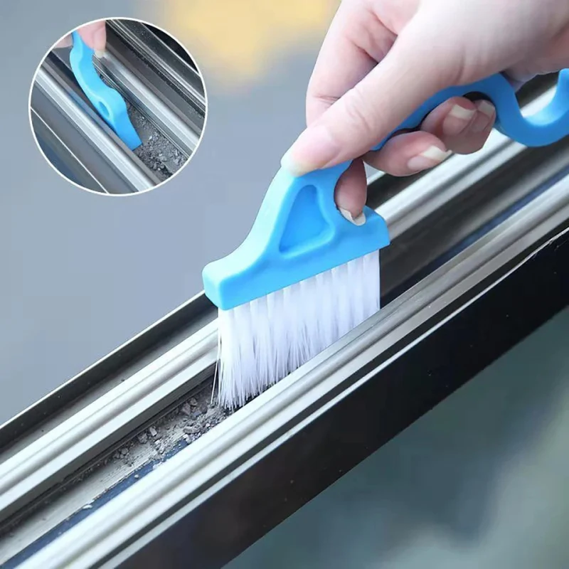 2-in-1 Windows Gap Cleaning Brush & Flat Shovel  Household Cleaning Tool for Kitchen Bathroom Toilet