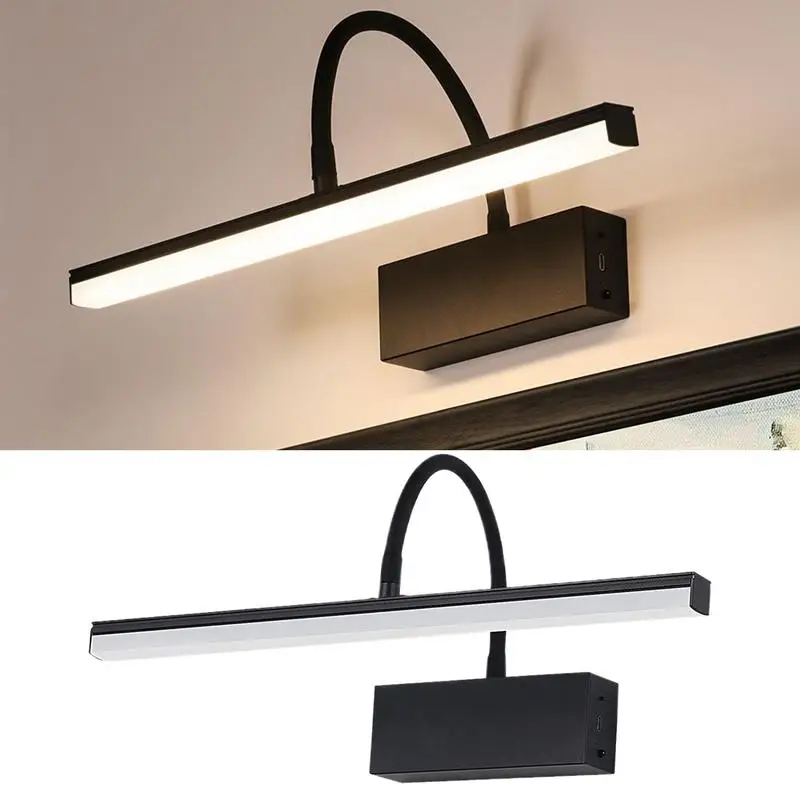 Lights For Pictures On Wall Rechargeable Art Lights For Wall With Remote Wireless 3 Color Modes Dimmable LED Sconce Lamp With