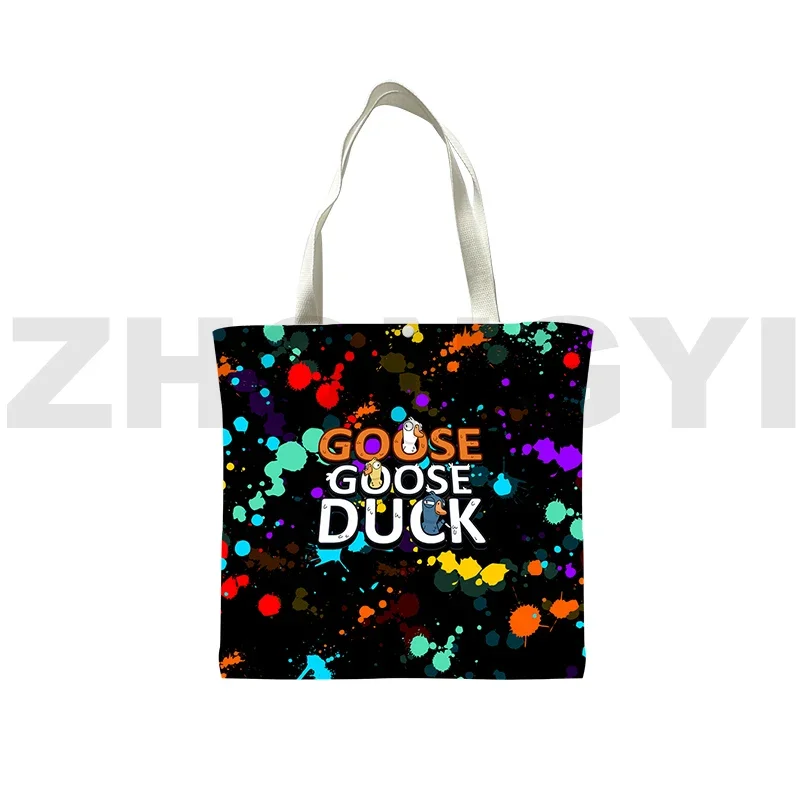 Fashion Girls Goose Goose Duck 3D Shopper Bag Travel Leisure Tote Bags for Women Teens Anime Canvas Bag Game Duck Shoulder Bag