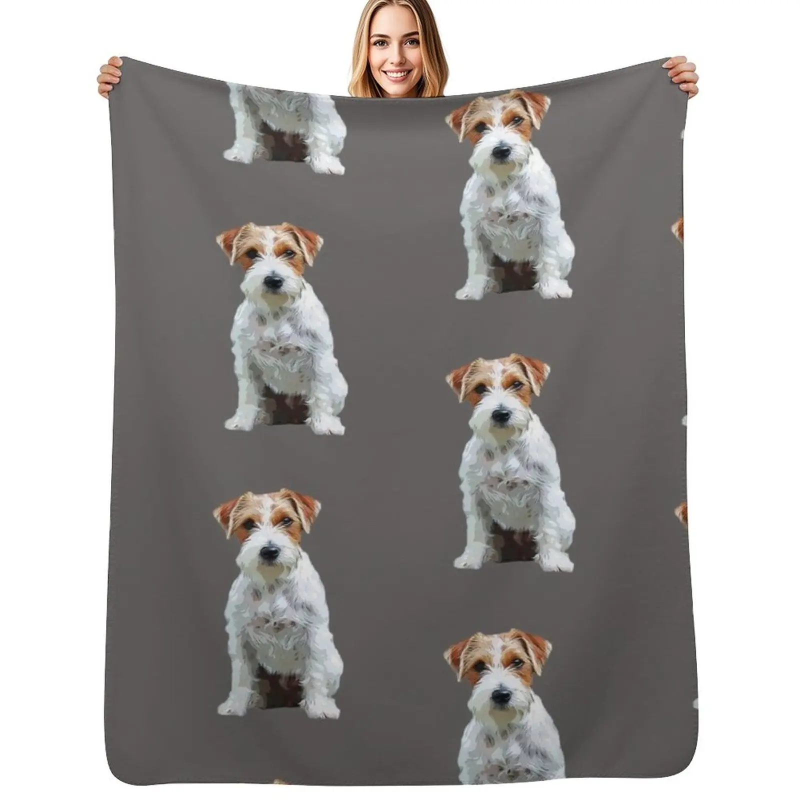 Jack Russell Terrier Rough Coat Throw Blanket Hairys Soft Beds Designers bed plaid Soft Big Bed Blankets