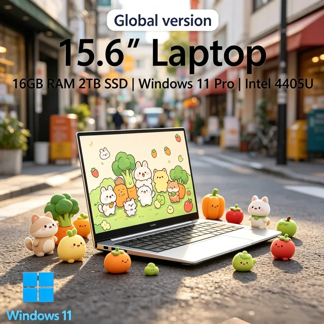 

2026 Prismatic Streamlined Laptop 15.6 16GB RAM 2TB SSD Intel 4405U Resplendent Gaming PC 1920*1080 Display Ingenious Office