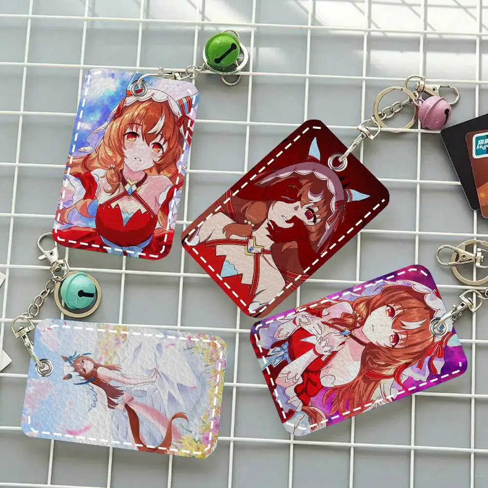 Still In Love Anime U-Uma Musume Card Case Keychain Access Card Bag Key Tag Ring Leather Card Holder Key Ring Access