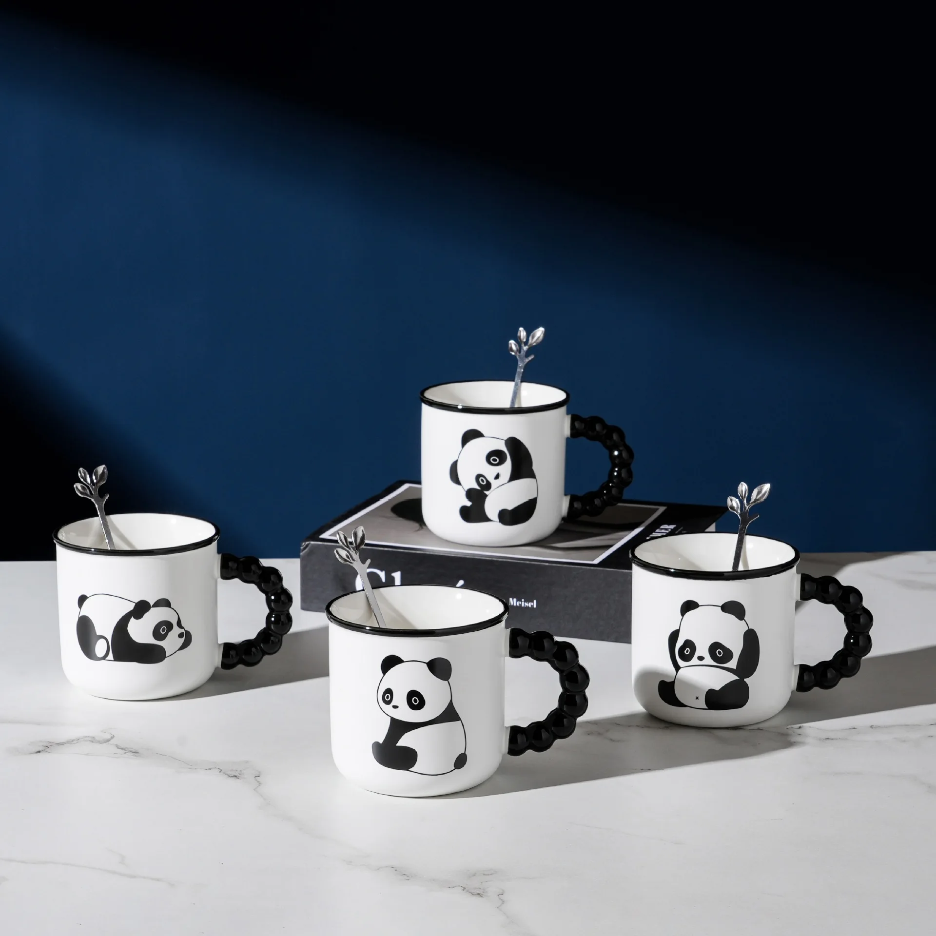 Cute Panda Ceramic Mug Companion Gift Cartoon Ceramic Water Cup Children\'s Cup Small Gift Mug Ins Style