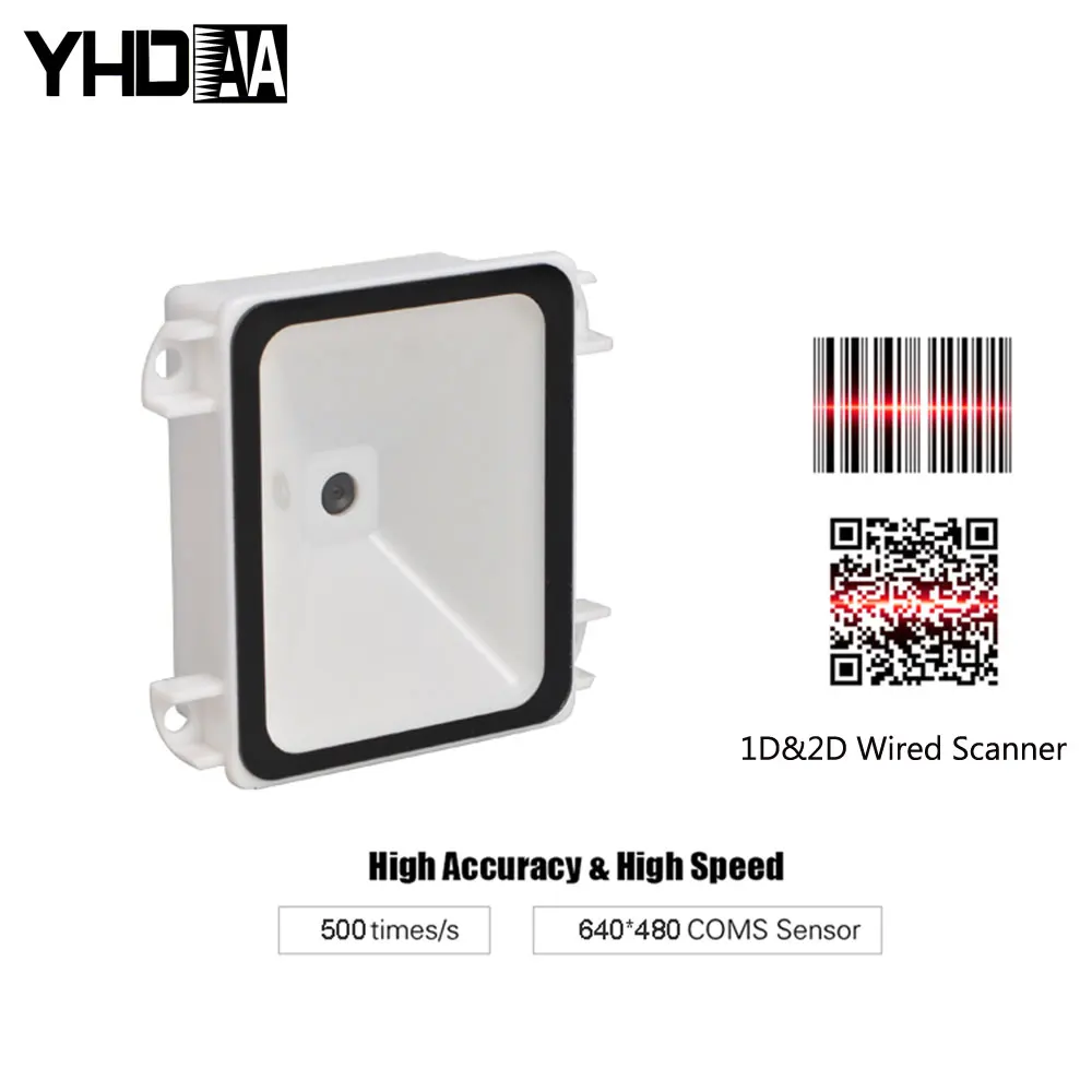Escáner de código de barras 2D, lector de código de barras USB QR, interfaz USB RS232 TTL, quiosco pequeño, máquina de código de barras montada