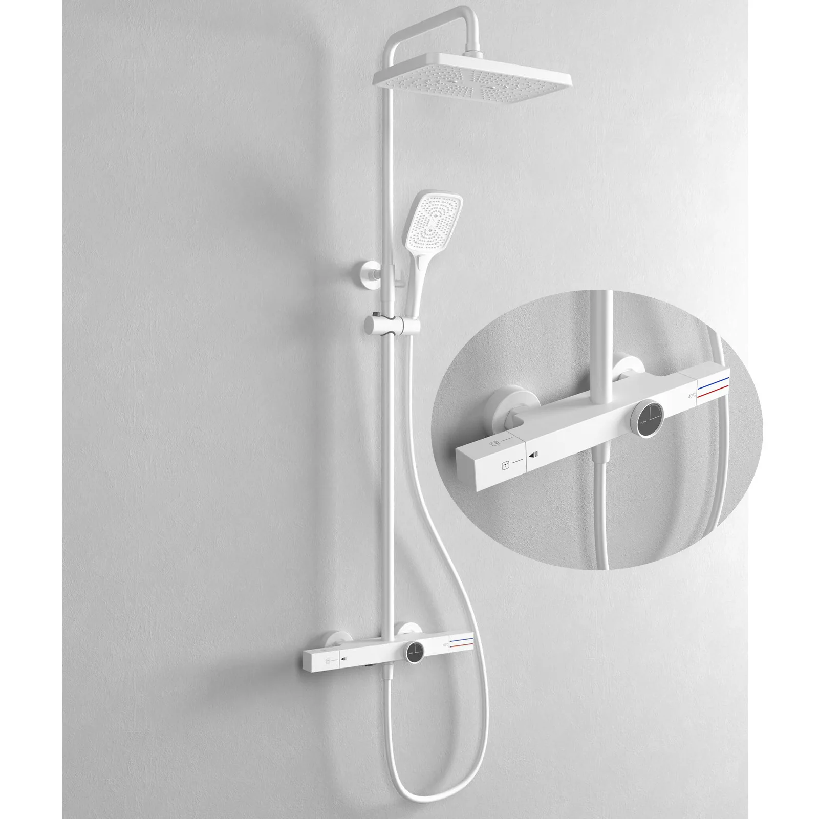 Household Bathroom Constant Temperature Three-function Bathroom Surface Shower Rose Gold Wall Shower Set