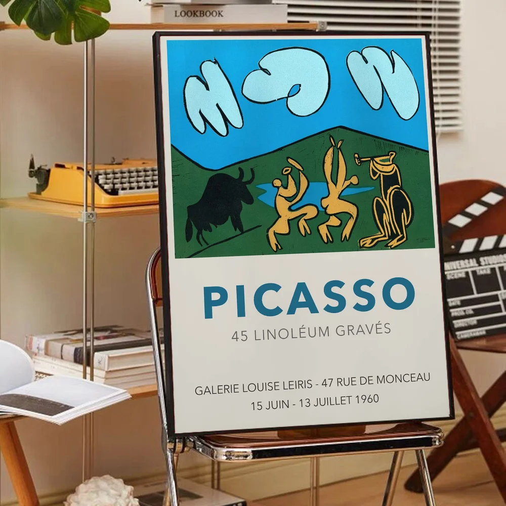 Picasso World Famous Painter Artworks Abstract Figure Poster Self-adhesive Art Poster Whitepaper Prints Posters Artwork