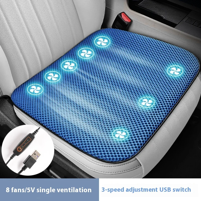 Summer Car Cooling Seat Cushion Universal Ventilation Pad with 8/5 USB Fans for Blowing Cool Comfortable Driving Experience