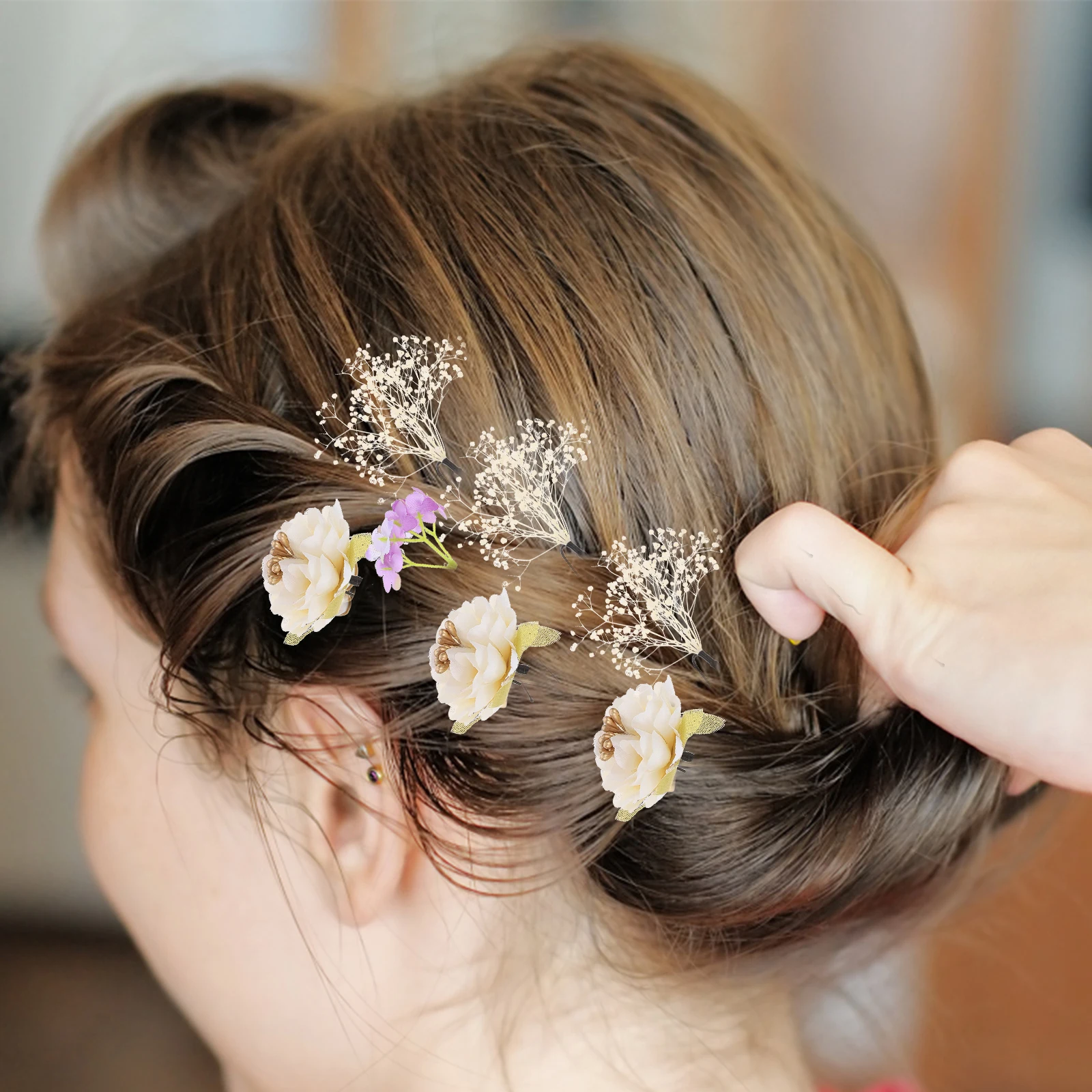 

18 Pcs Japanese Hair Accessories Set Clips Crystal Flower Tassel Hairpin Iron Bridal Hairpins Bridesmaid