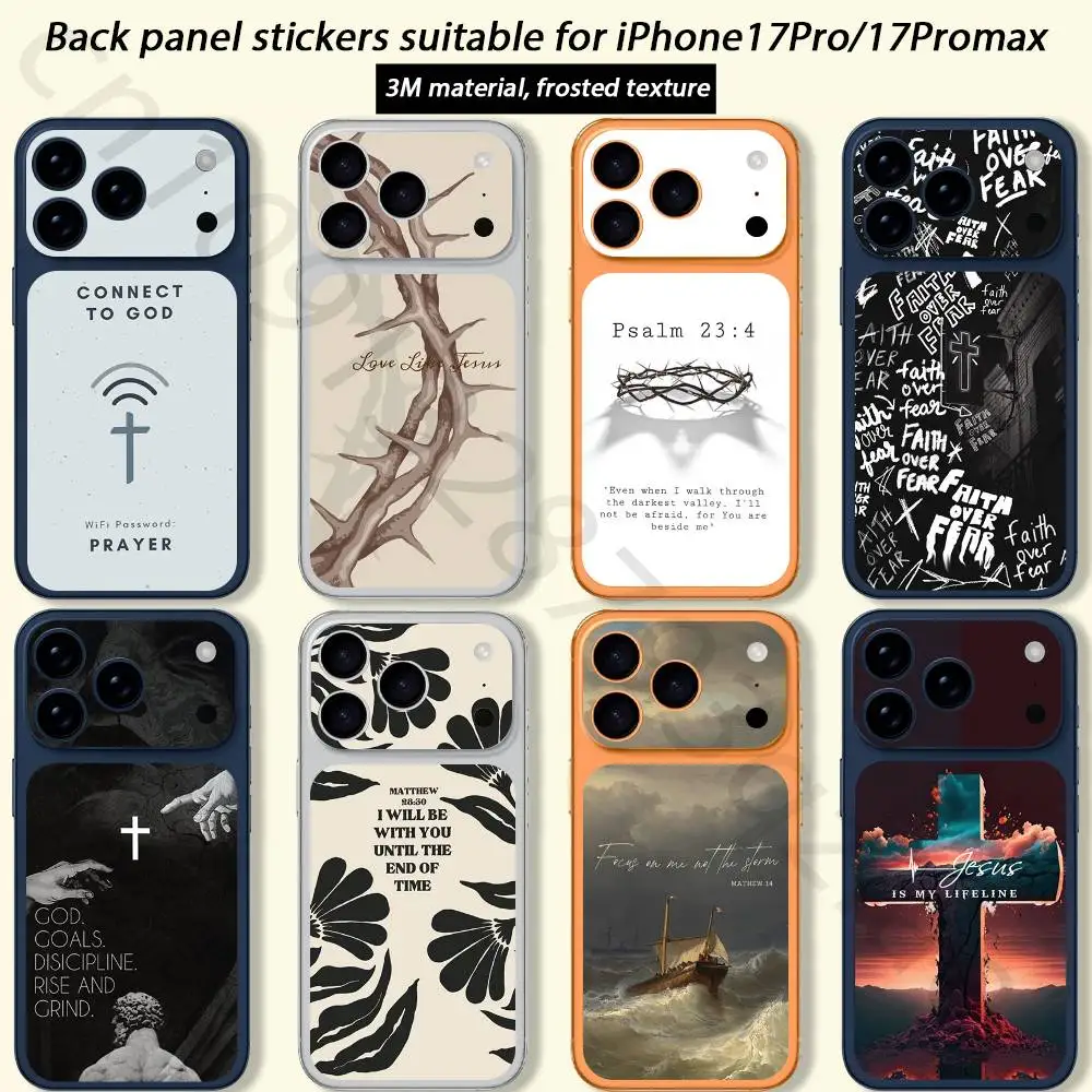 

Bible Verse Jesus Christ For iPhone 17 pro Max /17 pro Full Cover Decal Skin Wrap 3D Colorful Rear Protective Sticker Film