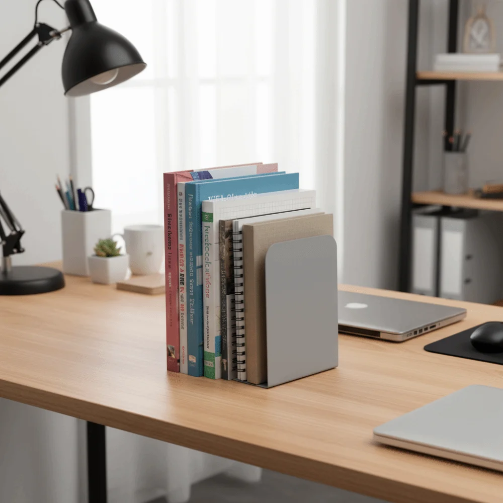 Durable Metal Metal Book Holder Thickened Books Anti-slip Design L-shaped Bookends Large Size Non-slip Design Book Stand
