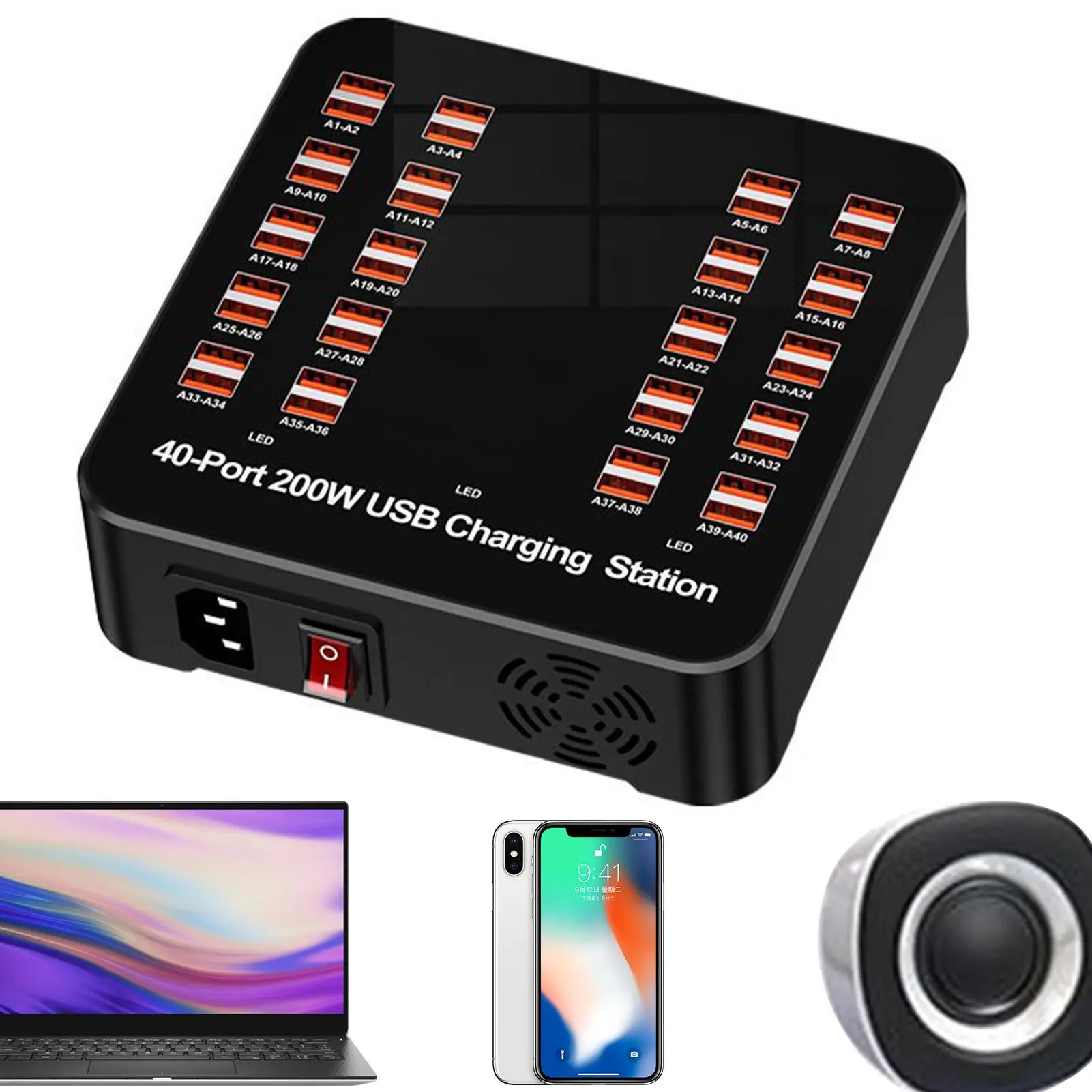 

USB Fast Charging Station Multiple Port Charger Hub Portable Adapter Smart Plug For Dorm Travel Car Desktop Tablet Bedroom