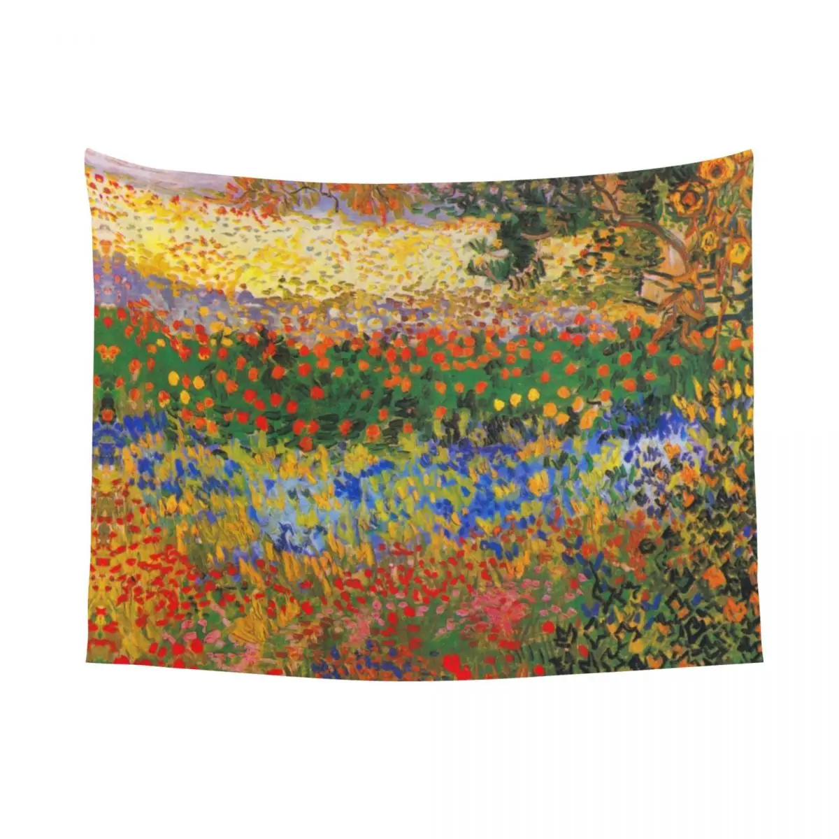 Flower Garden Painting By Vincent Van Gogh Tapestry Hippie Room Decor Tapestries Wall Hanging for Dorm Home Decoration