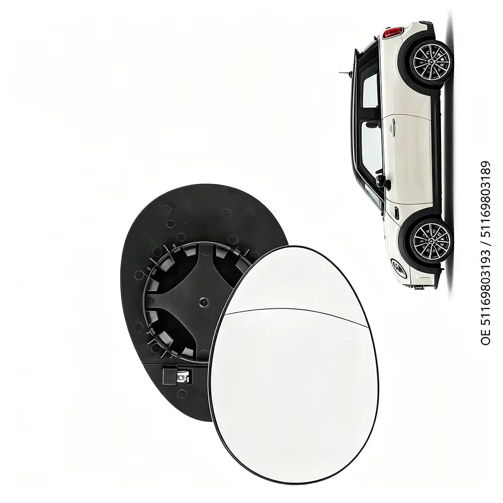 Pair Rearview Side Mirror Glass for BMW Mini R55 R56 R57 R58 R59, 51169803193 51169803189 Mirror Glass Repair Accessory