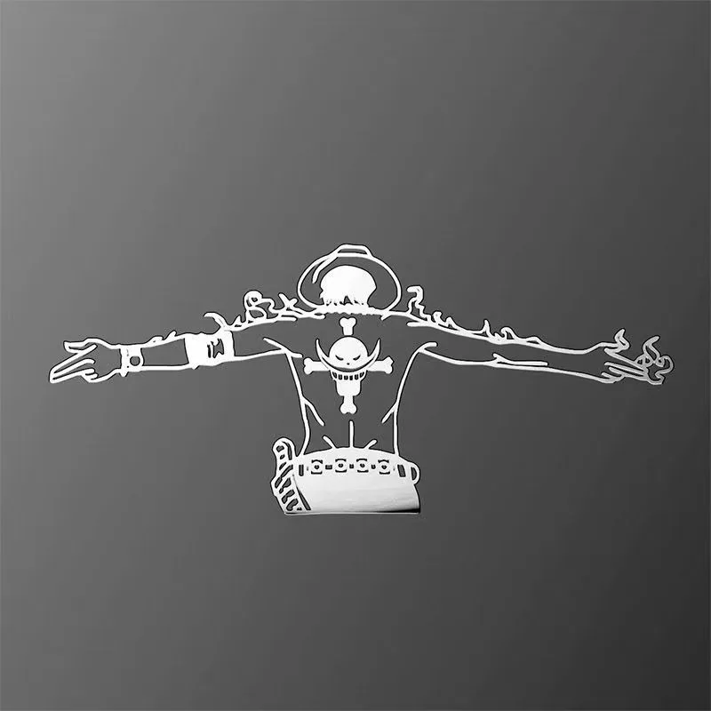 

New One Piece Luffy Metal Sticker Portgas·D· Ace Anime Action Figure Cartoon Waterproof Graffiti Sticker Phone Laptop Decoration