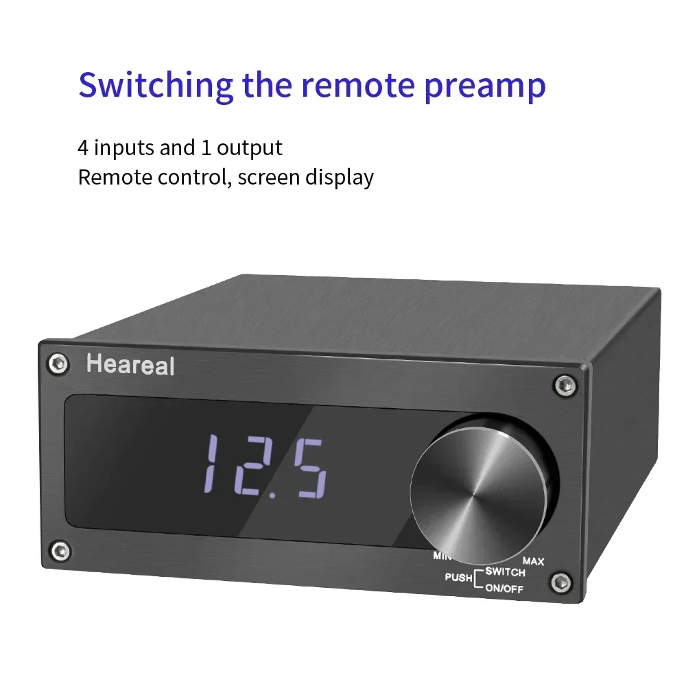 AC220V 4 In 1 Out Lossless Audio Signal Switcher Active Speaker Splitter Remote Control Selector Box For Home Amplifier