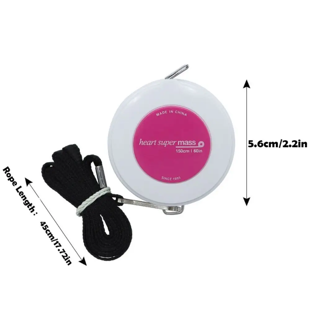 Centimeter Inch 1.5m Tape Measure Double Scale Plastic Keychain Tape Measur Retractable Tailor Craft Soft Cloth Ruler Key Ring