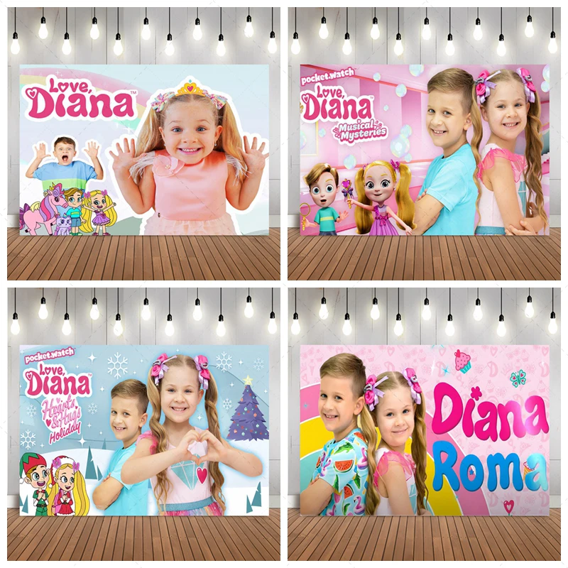 

Cute Baby Girl Love Diana Backdrop Kids Birthday Party Baby Shower Background TV Show Custom Banner Photography Studios Props