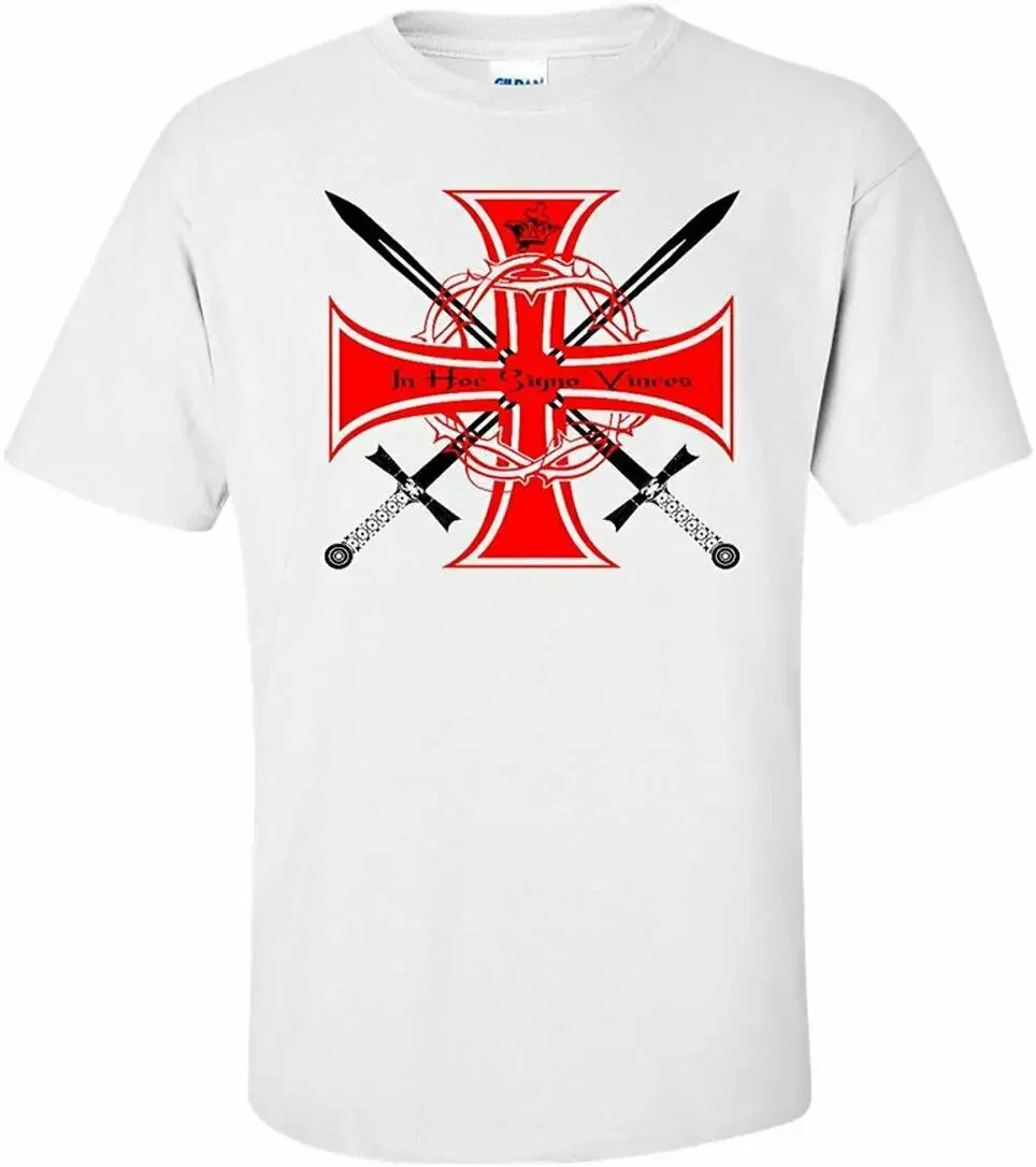 

Knights Templar In Hoc Sign Vinces T-Shirt 100% Cotton O-Neck Short Sleeve Summer Casual Mens T-shirt Streetwear