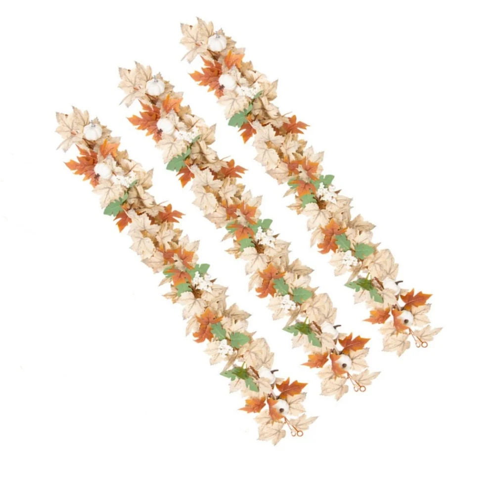 Lifelike Maple Leaf Vine 175cm Brown Plastic Artificial Garland Autumn Decor For Home Wedding Party Easy To Hang Floral Decorati