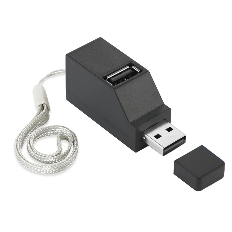 2 Stück 3-Port USB Hub Mini USB 3,0 Hochgeschwindigkeits-Hub-Verteiler box für PC-Notebook-Computer u Disk Handy-Kartenleser