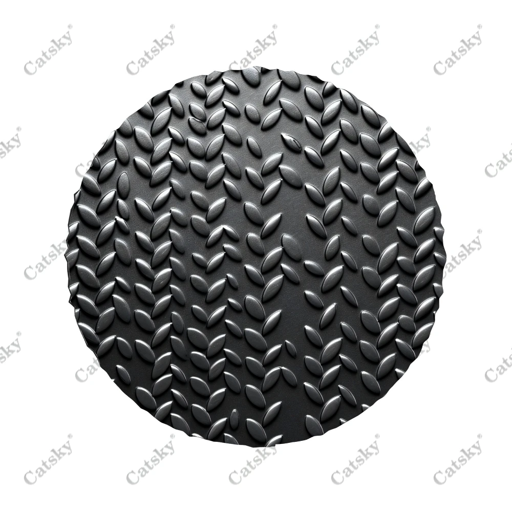 Steel Plate Metal Stanless Pattern Polyester Universal Spare Wheel Tire Cover Custom Tire-Covers for Trailer RV SUV Truck Camper