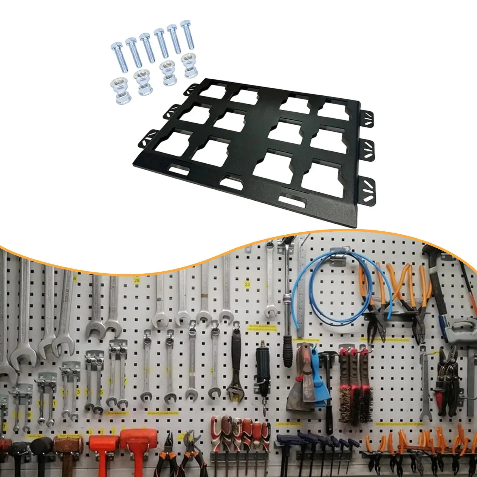 Heavy Duty Iron Mounting Plate for Tool Box Removable Metal Base Wall Floor Installation Workspace Organizer