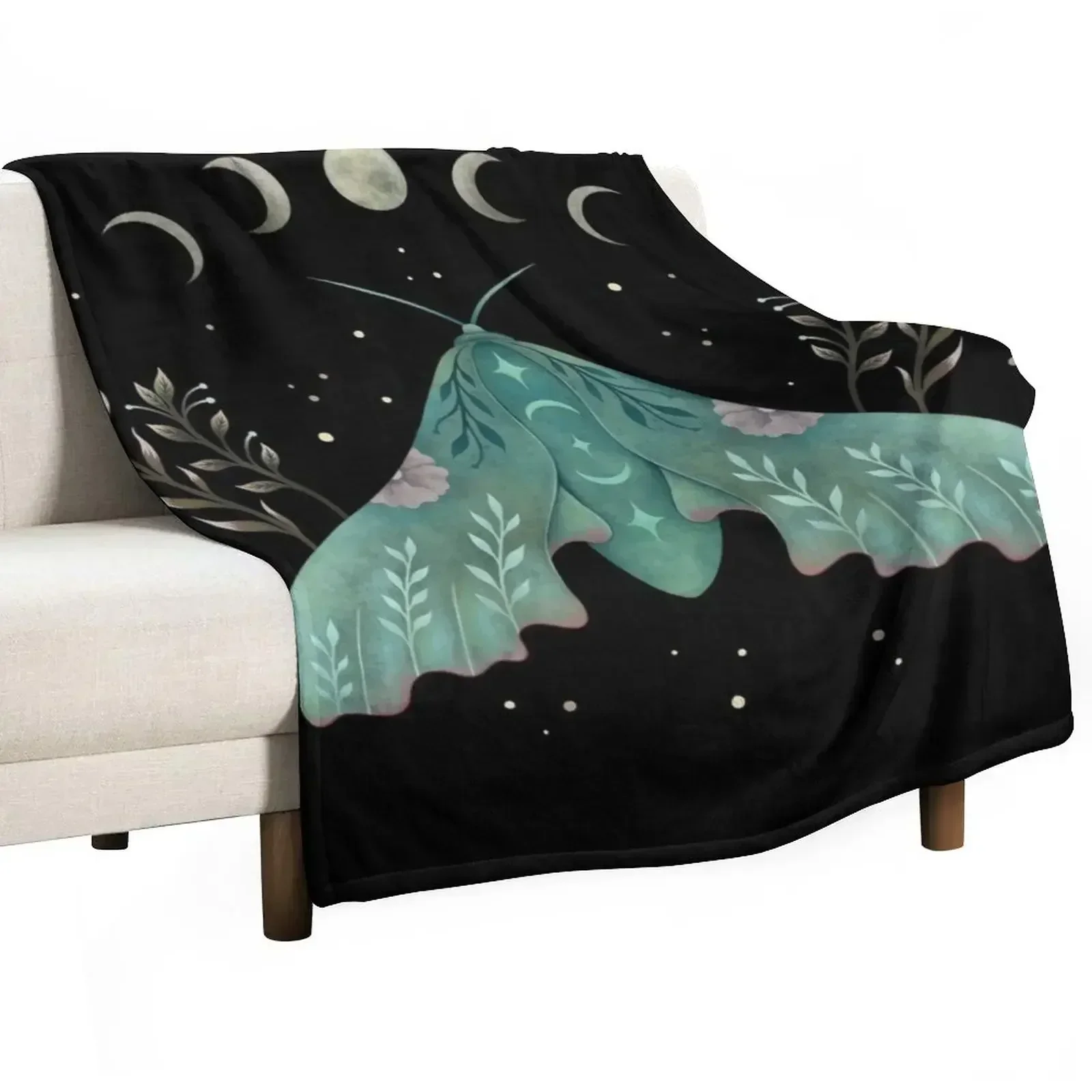 Luna and Moth Throw Blanket Hair for babies Polar Comforter Thermals For Travel Decorative Throw Blankets