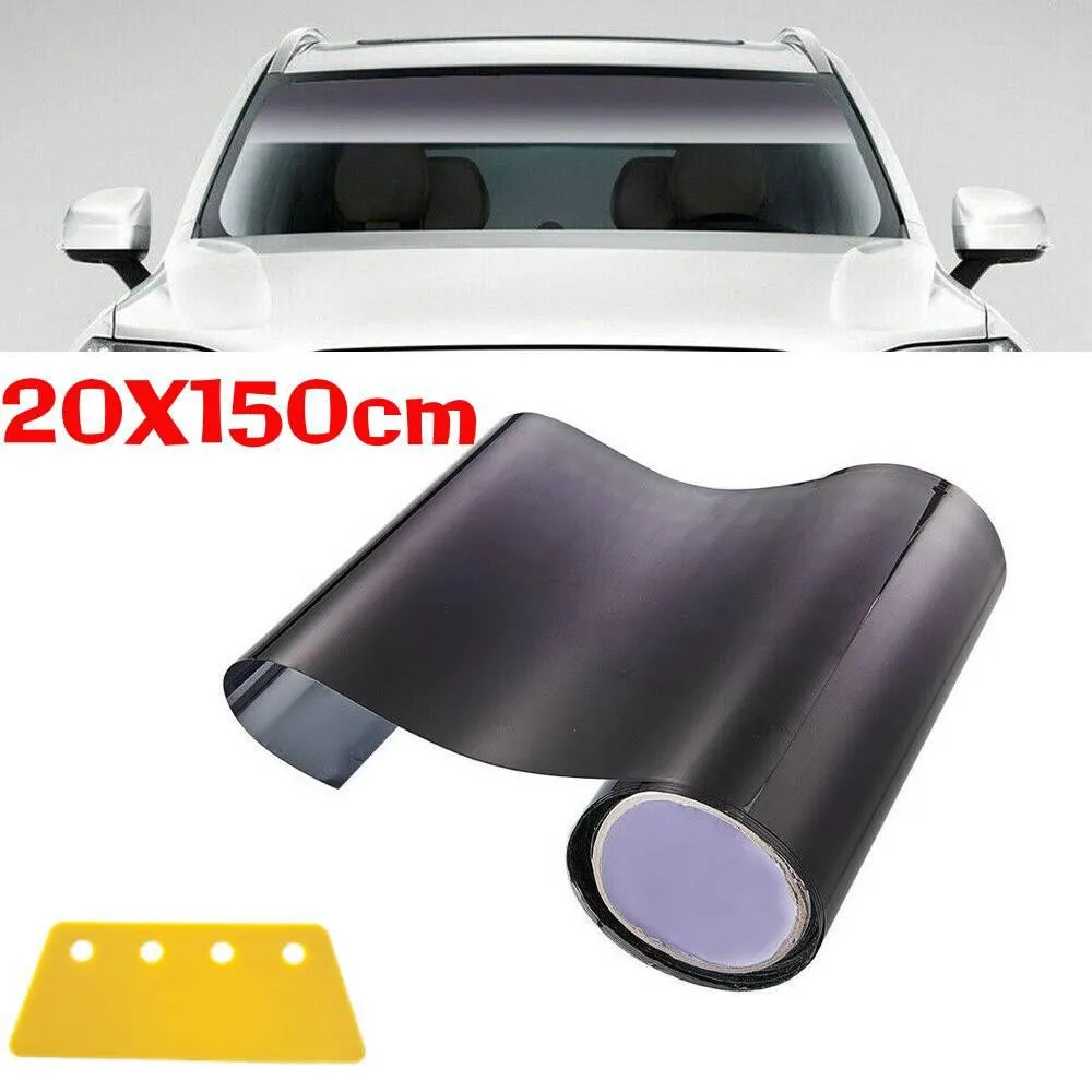 UV Protected Car Sun Front Film UV Shade Water Resistant With Scraper Accessories Banner Sun Visor Front Windshield