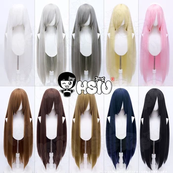 Parrucca cosplay con permanente di mais soffice 20 colori 100 cm parrucca lunga HSIU parrucca sintetica resistente al calore per capelli Anime Party + berretto per parrucca