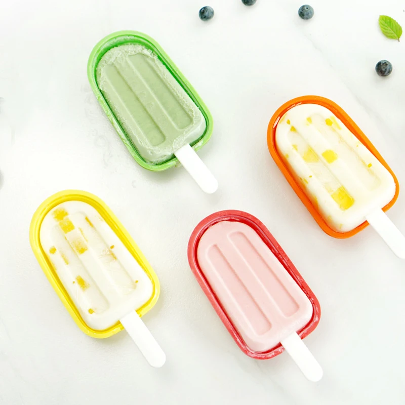 1 pc Silicone Ice Pop Molds with Lid, Reusable Popsicle Maker, Stackable Easy-Release Tray for Homemade Ice Cream Frozen Yogurt