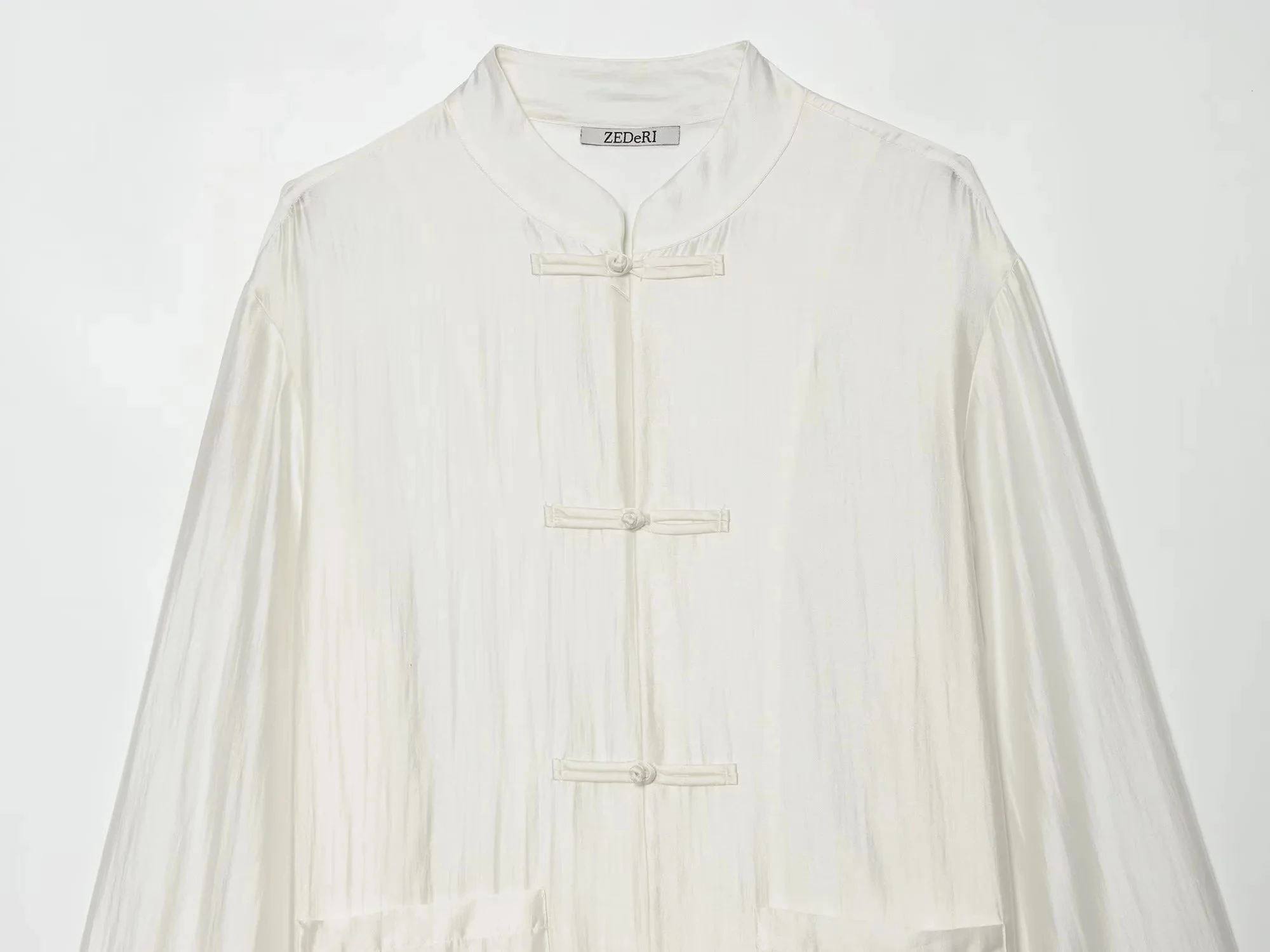 KONDALA Lässige Chic Damenbluse, einfarbig, O-Ausschnitt, einreihig, Langarm, mit Taschen, lockeres Hemd, Mode 2026 Sommerurlaub Bluse – Detail 22