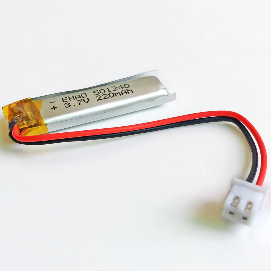 แบตเตอรี่ Lipo 3.7V 220mAh ชาร์จได้501240 + JST 2.54mm ปลั๊ก2Pin ที่กำหนดเองขายส่ง CE