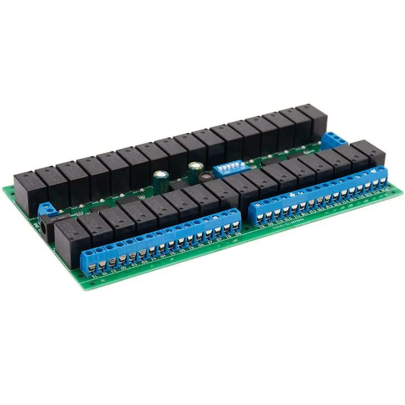 B29C-4X R421C32 DC12V 32 Channels Modbus RTU RS485 Bus Relay Module UART Serial Port Board For PLC LED Home Door Lock