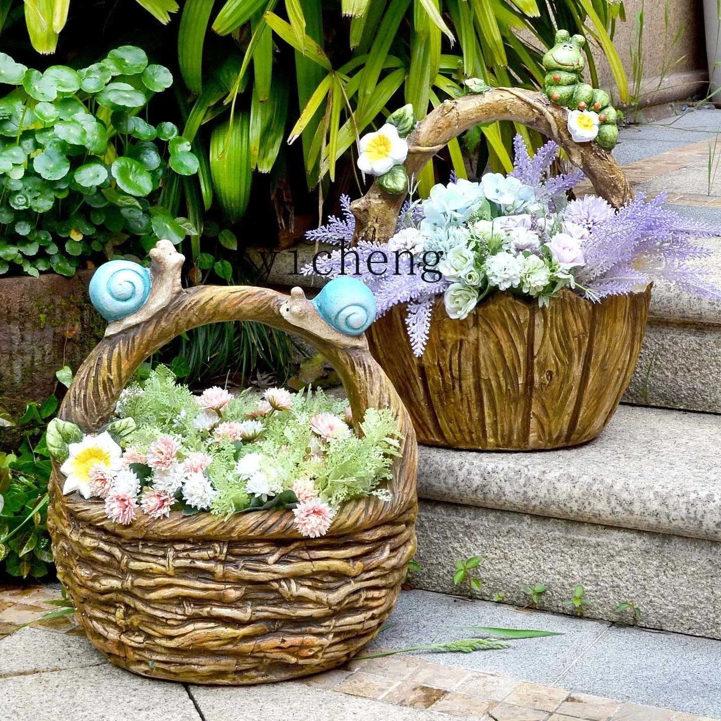 b206  Outdoor Courtyard Garden Creative Flower Basket Villa Home Lawn Decoration Horticultural Landscape Decoration