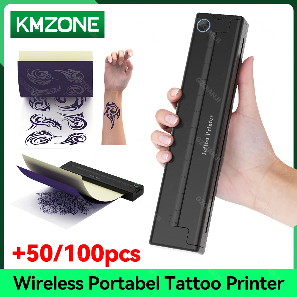 

Portable Tattoo Transfer Thermal Printer Machine Mini Wireless Network Thermal Stencil Line Drawing Printing Copier with Papers