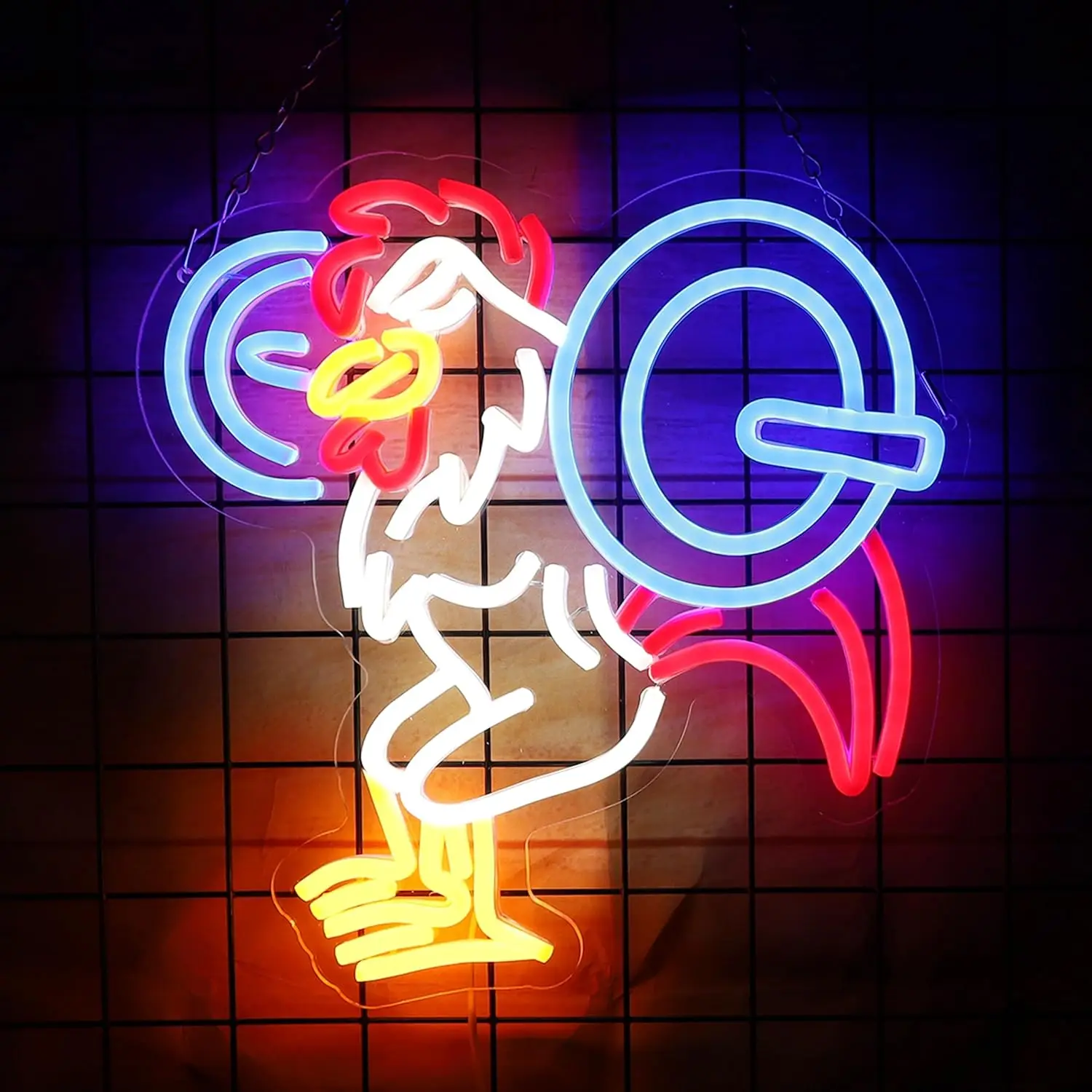 

Chicken Lift Weights Neon Sign USB Dimmable LED Neon Light Sign for Gym Drink Bar Man Cave Bedroom Shop Game Room Wall Decor