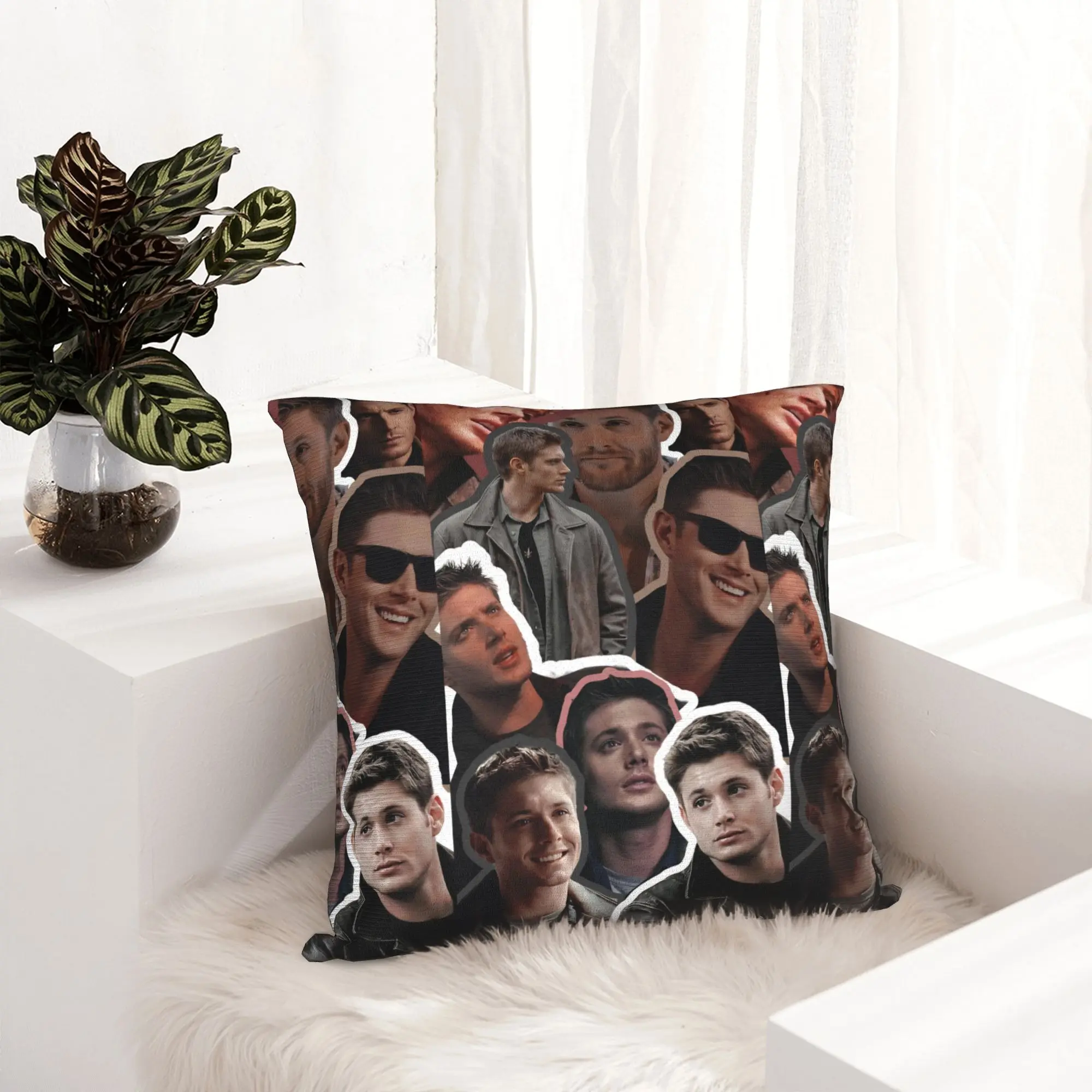 Supernatural Dean Winchester Pillowcase Soft Fabric Cushion Cover Decorations  Throw Pillow Case Cover Home Square 18''
